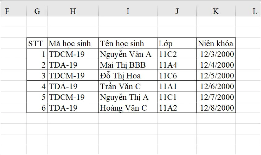 Ví dụ cách sử dụng hàm LEFT và Len