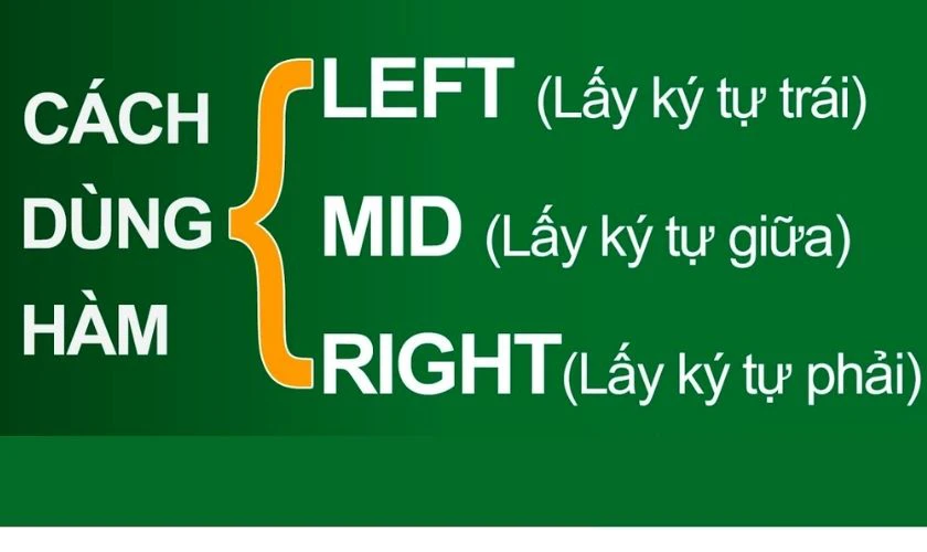 H&agrave;m MID, Right, Left c&oacute; c&aacute;ch sử dụng c&oacute; giống nhau kh&ocirc;ng
