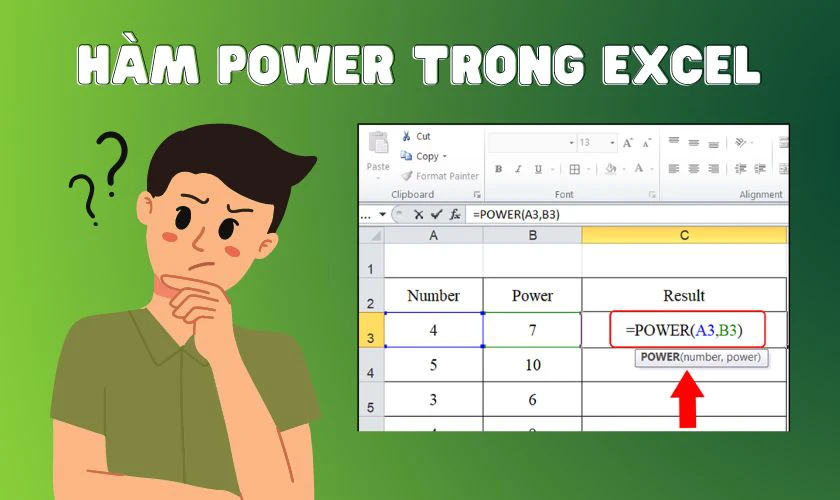 H&agrave;m Power trong Excel l&agrave; g&igrave;?