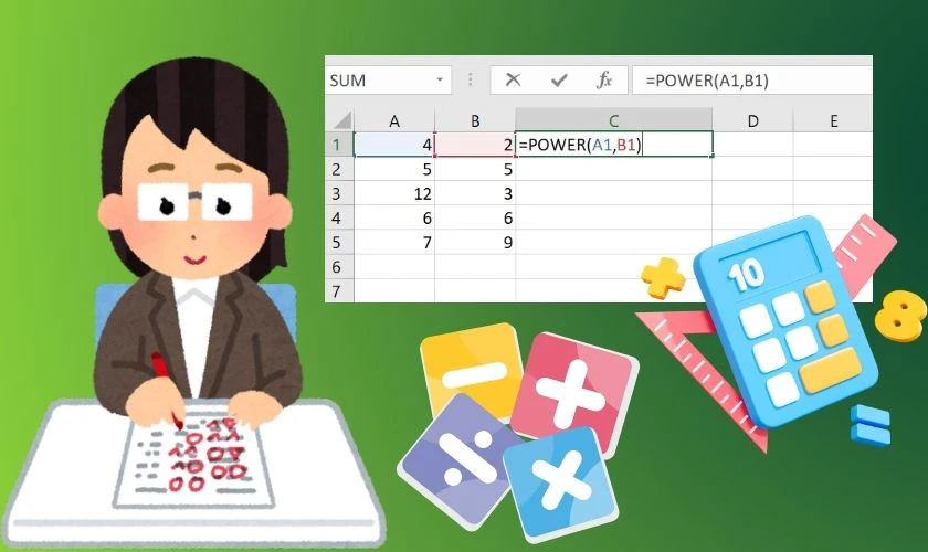 Ứng dụng của h&agrave;m Power trong lĩnh vực to&aacute;n học
