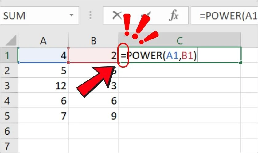 Lưu &yacute; khi sử dụng h&agrave;m Power trong Excel l&agrave; g&igrave;