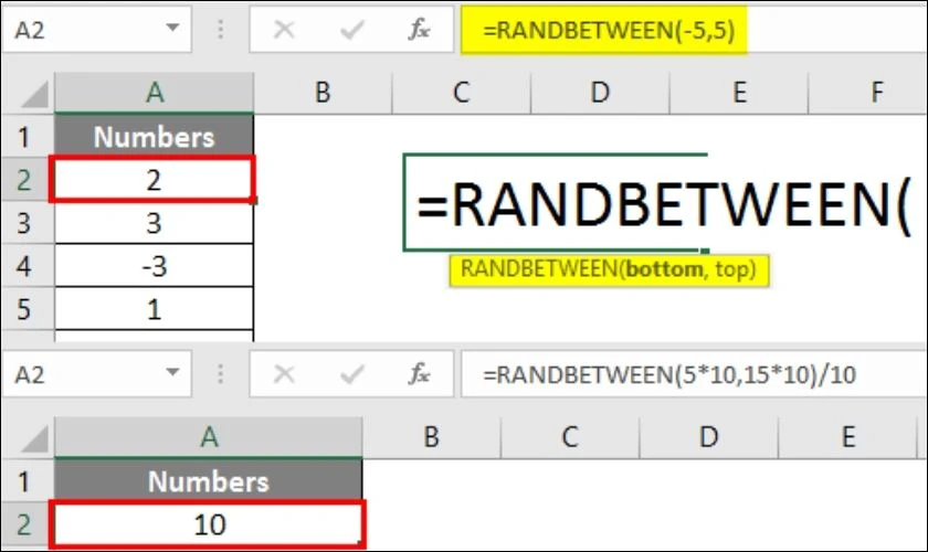 H&agrave;m RANDBETWEEN trong Excel l&agrave; g&igrave;?