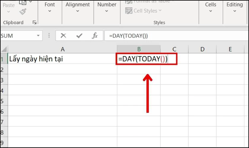 Công thức hàm DAY kết hợp với hàm TODAY trong Excel là gì?