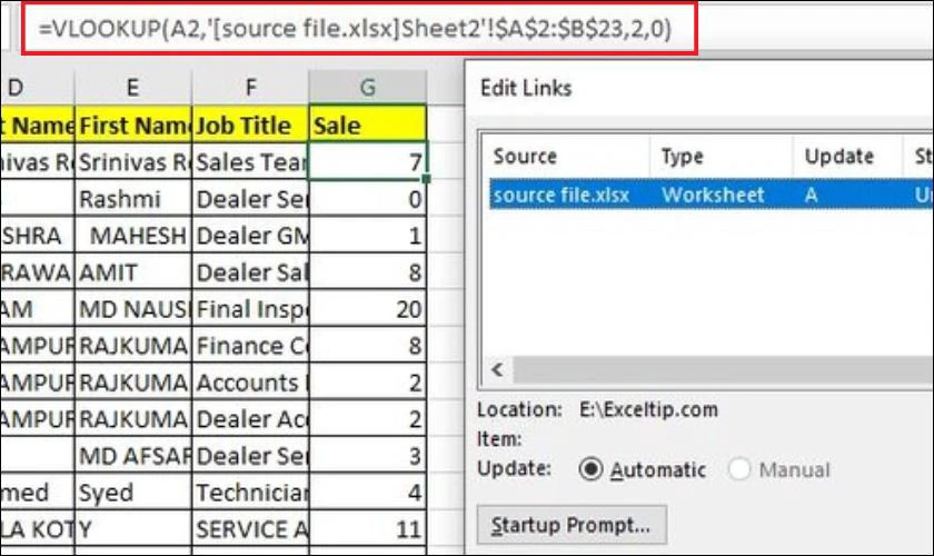 Cách dùng hàm VLOOKUP giữa 2 file khác nhau