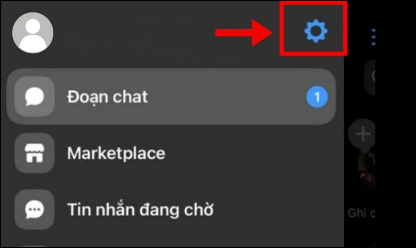 Chọn vào biểu tượng Cài đặt