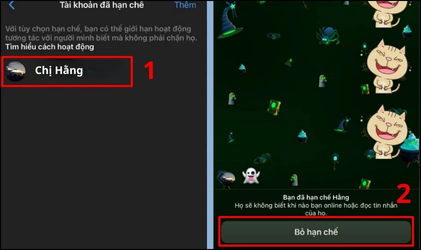 Chọn Bỏ hạn chế ở phía dưới màn hình