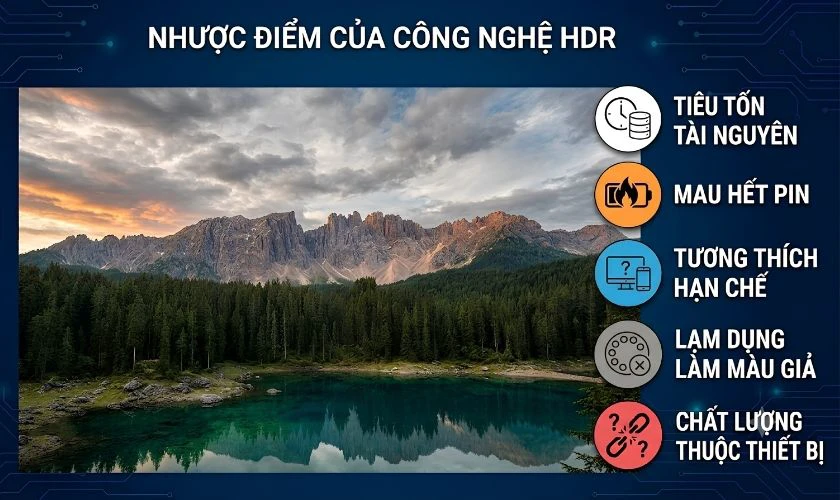 Nhược điểm của công nghệ HDR là gì?