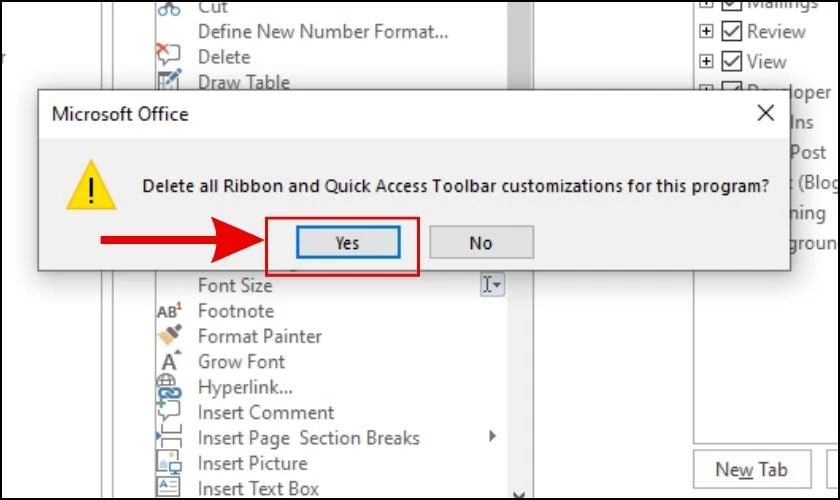 Cách hiển thị thanh Ribbon đã bị ẩn trong Word