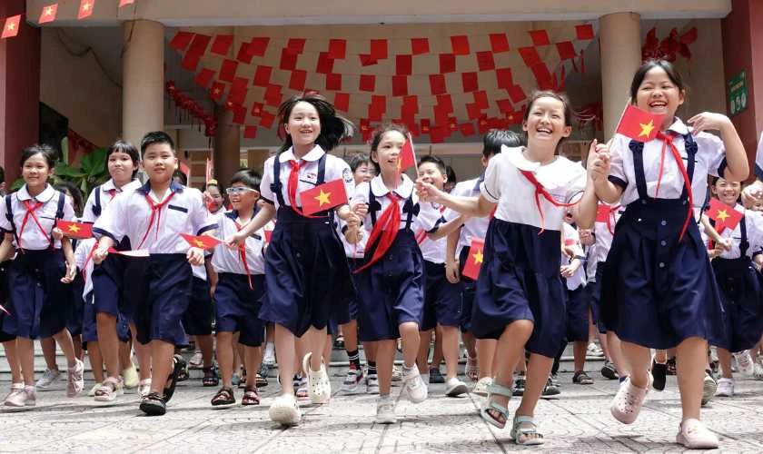Ảnh học sinh trong ngày khai giảng
