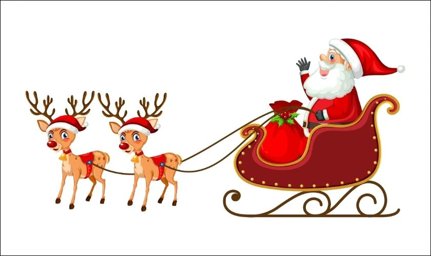 &Ocirc;ng gi&agrave; Noel cưỡi tuần lộc chibi
