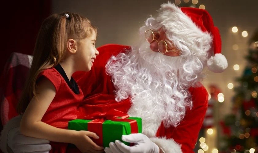 H&igrave;nh ảnh &ocirc;ng gi&agrave; Noel v&agrave; trẻ em