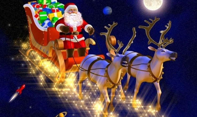 H&igrave;nh ảnh Santa Clound cưỡi tuần lộc đẹp
