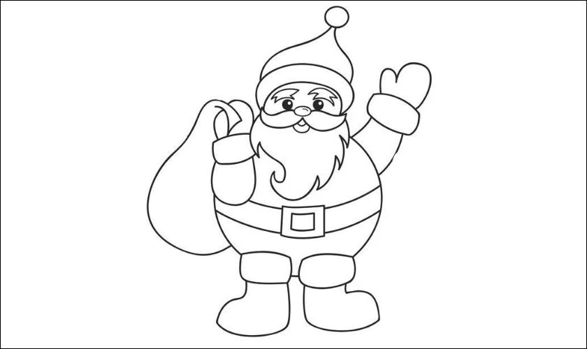 Tranh t&ocirc; m&agrave;u &ocirc;ng gi&agrave; Noel đơn giản
