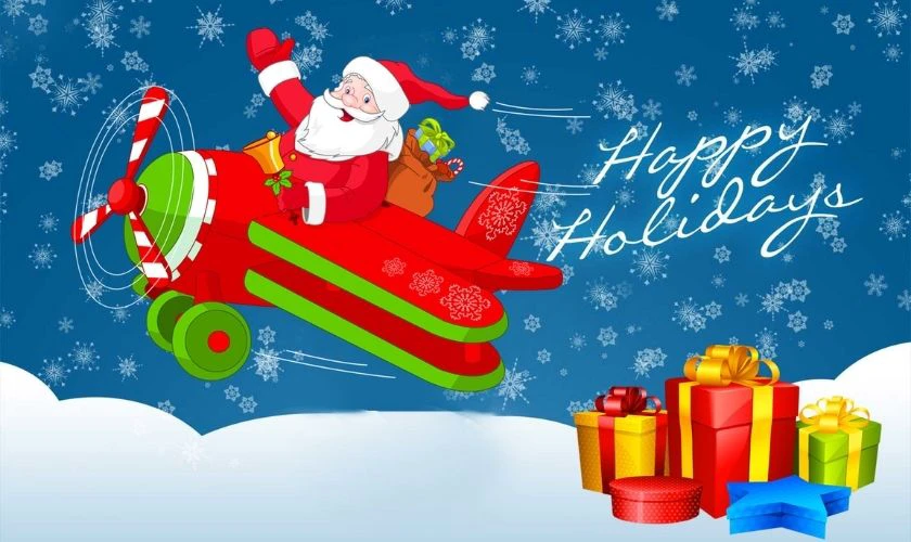 Santa Claus đi trực thăng tặng qu&agrave; Gi&aacute;ng Sinh