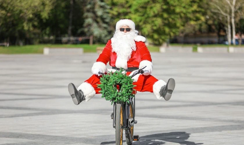 &Ocirc;ng gi&agrave; Noel thảnh thơi sau khi ph&aacute;t hết qu&agrave;
