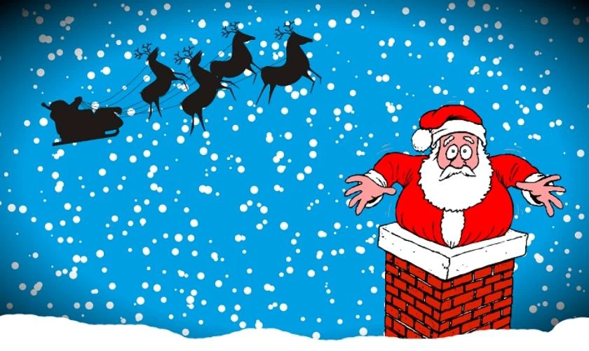&Ocirc;ng gi&agrave; Noel bị mắc kẹt v&igrave; bụng nước l&egrave;o