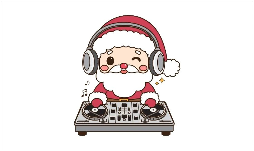 &Ocirc;ng gi&agrave; Noel ch&agrave; đĩa cute