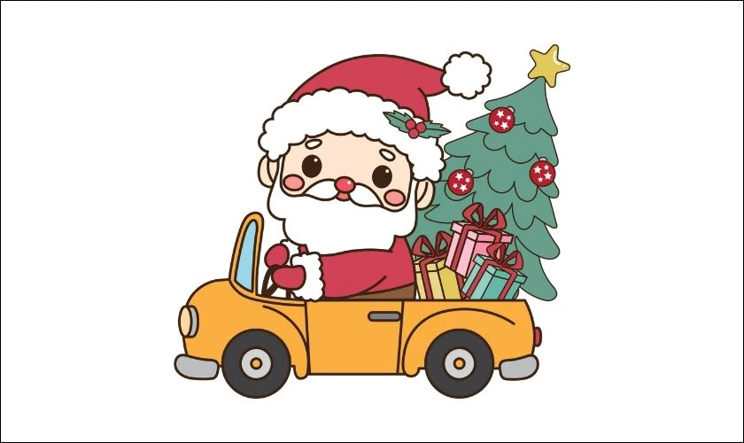 &Ocirc;ng gi&agrave; Noel cưỡi xe đi ph&aacute;t qu&agrave;