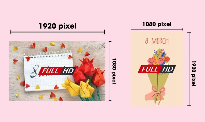 Kích thước hình nền 8/3 chuẩn