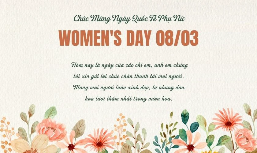 Ảnh nền chúc mừng 8/3 đơn giản