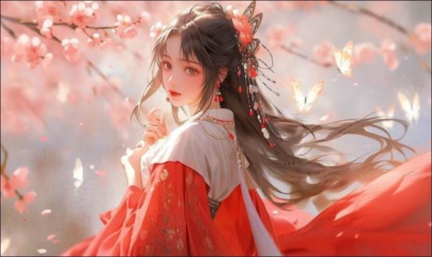 H&igrave;nh nền anime c&aacute;c nh&acirc;n vật nữ cổ trang cho m&aacute;y t&iacute;nh