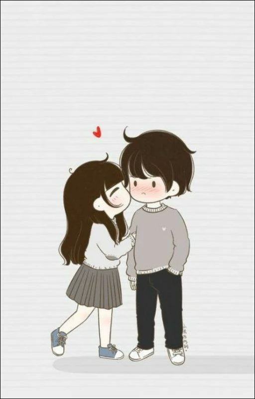 H&igrave;nh anime cặp đ&ocirc;i dễ thương cho iPhone