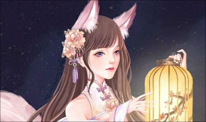 Ảnh nền chibi hồ ly cho m&aacute;y t&iacute;nh