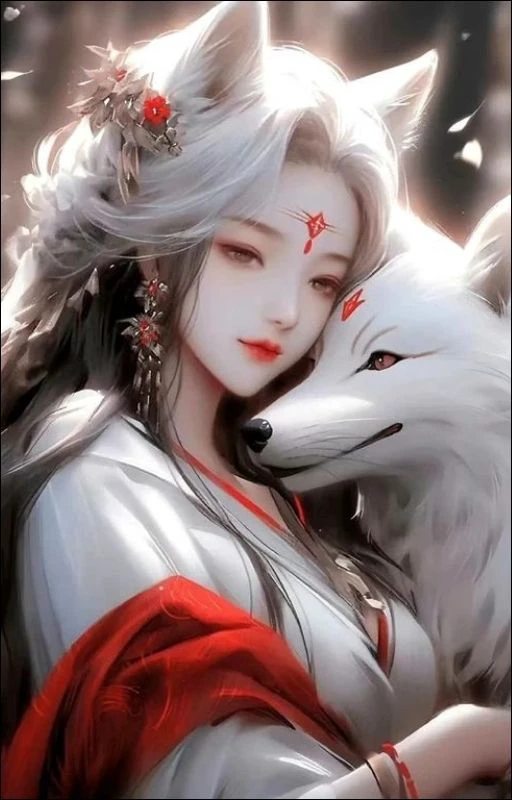 Ảnh nền chibi hồ ly cho điện thoại