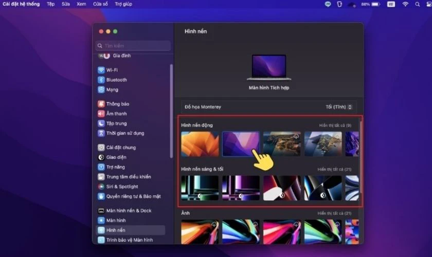 Nhấn chọn h&igrave;nh nền bạn muốn đổi l&agrave; ho&agrave;n tất