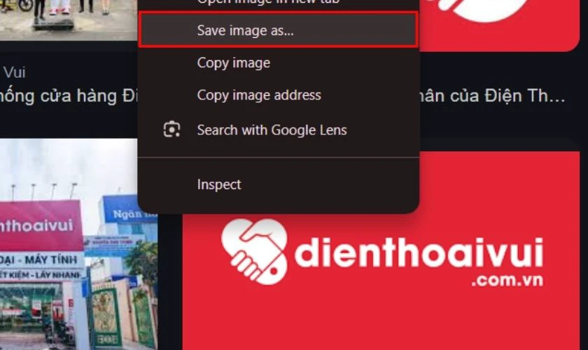 Nhấp chuột phải v&agrave;o ảnh v&agrave; chọn Save image as&hellip;