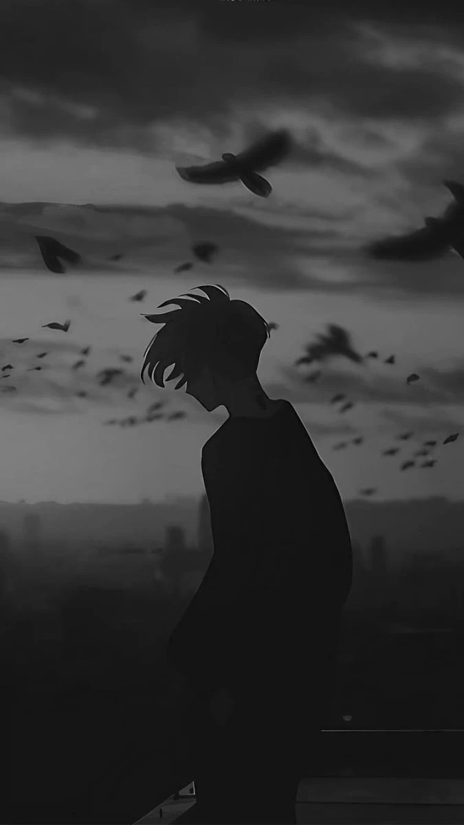 H&igrave;nh nền buồn anime - ch&agrave;ng trai một m&igrave;nh