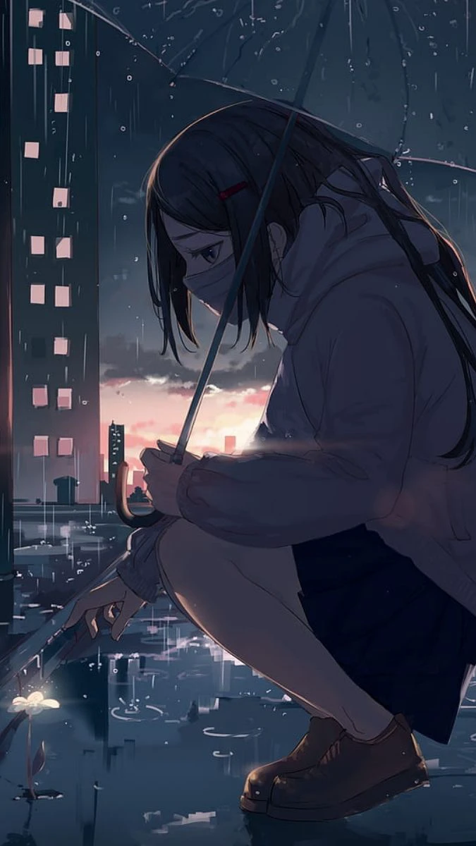 Ảnh nền buồn anime cho iPhone, Android