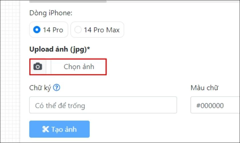 Chọn ảnh để tải ảnh của bạn l&ecirc;n