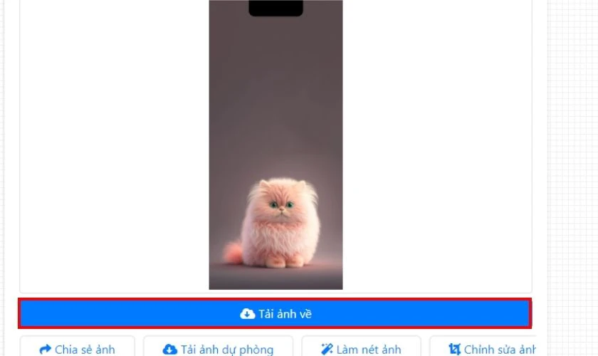 Chọn Tải ảnh về để lưu ảnh về m&aacute;y