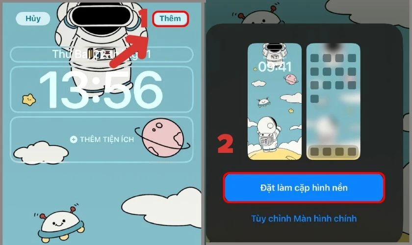 Bấm chọn Đặt l&agrave;m cặp h&igrave;nh nền