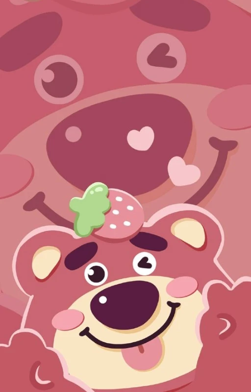Wallpaper inlove gấu d&acirc;u ph&aacute;t s&aacute;ng dễ thương cho iPhone