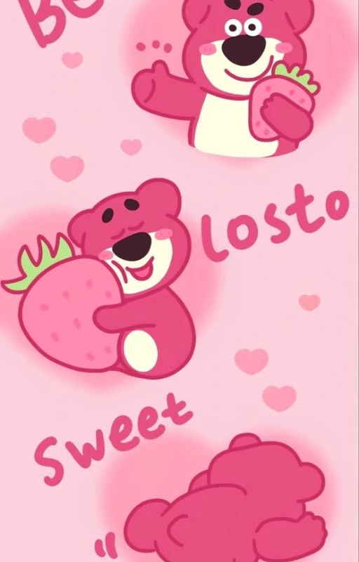 Wallpaper inlove gấu d&acirc;u ph&aacute;t s&aacute;ng trang tr&iacute; điện thoại