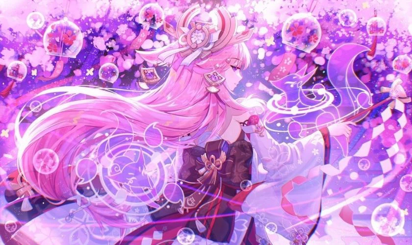 Wallpaper Genshin Impact Yae Miko miễn ph&iacute; tải