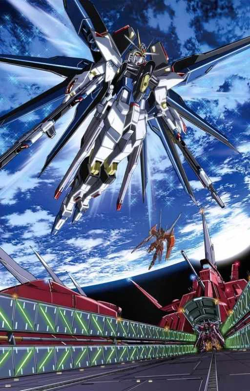 H&igrave;nh nền Gundam 4K bay tr&ecirc;n bầu trời cho điện thoại