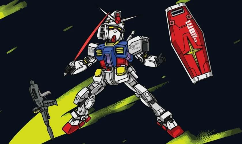 H&igrave;nh nền Gundam 4K phong c&aacute;ch dễ thương cho laptop