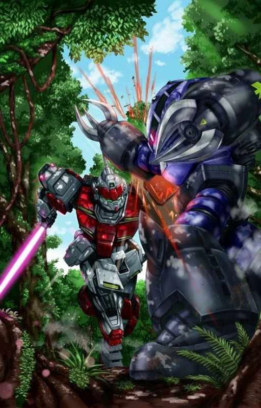 Ảnh 4K Gundam v&agrave; qu&aacute;i vật đ&aacute;nh nhau cực chất cho smartphone