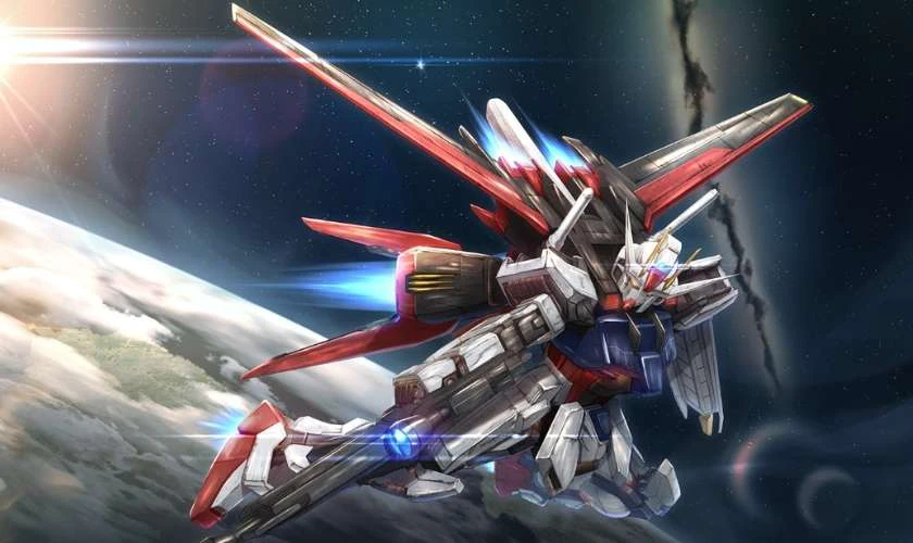 Ảnh nền Gundam 4K bay trong kh&ocirc;ng gian si&ecirc;u ấn tượng cho laptop