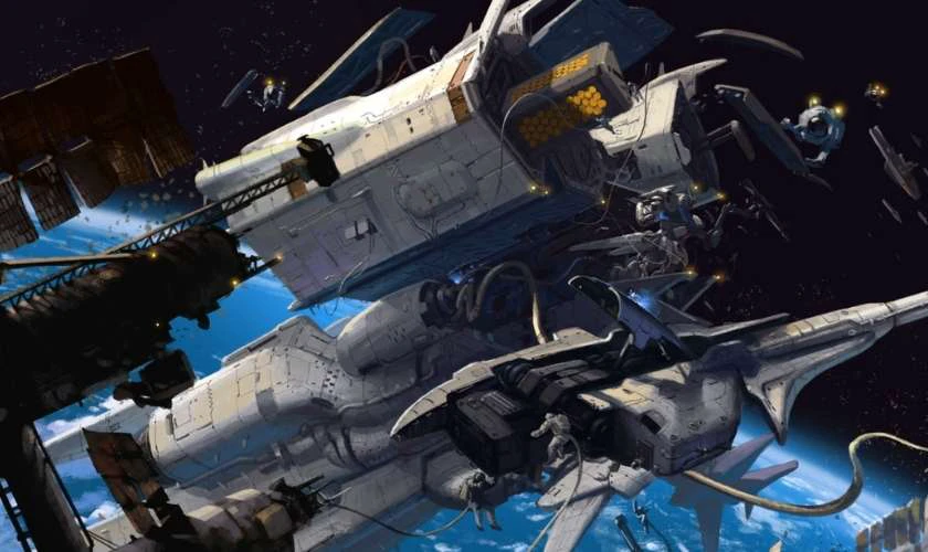 Wallpaper Gundam 4K bay trong kh&ocirc;ng gian si&ecirc;u ấn tượng cho laptop