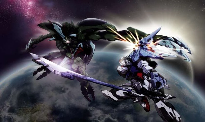 Wallpaper Gundam 4K bay trong kh&ocirc;ng gian si&ecirc;u ngầu cho PC