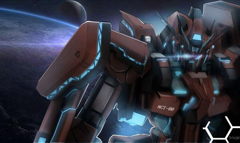 Wallpaper Gundam 4K bay trong kh&ocirc;ng gian si&ecirc;u đẹp cho laptop