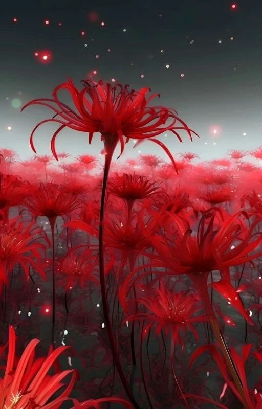 Ảnh wallpaper hoa bỉ ngạn m&agrave;u đỏ anime