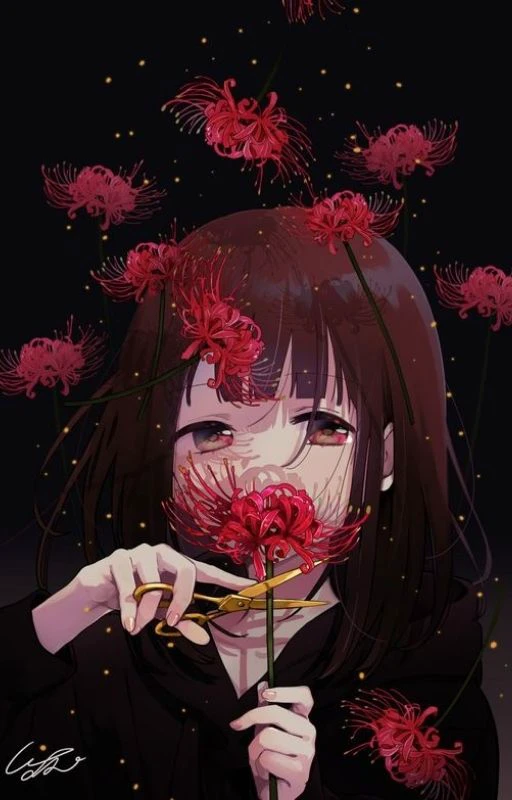 H&igrave;nh nền hoa bỉ ngạn đỏ hoạt h&igrave;nh anime ma mị