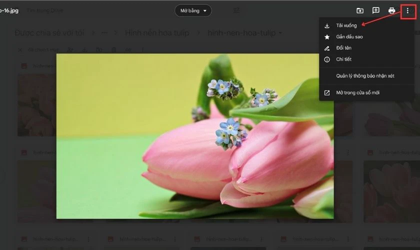 Hướng d&acirc;̃n tải file ảnh từ Google Drive tr&ecirc;n máy tính