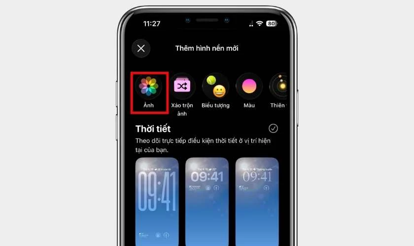 Chọn hình nền iOS 27 và căn chỉnh