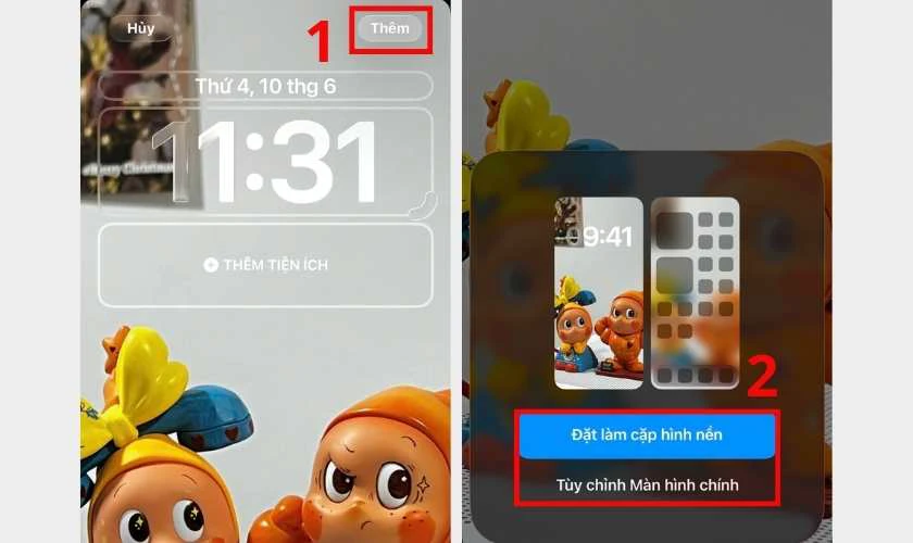 Thiết lập hình nền và hoàn tất